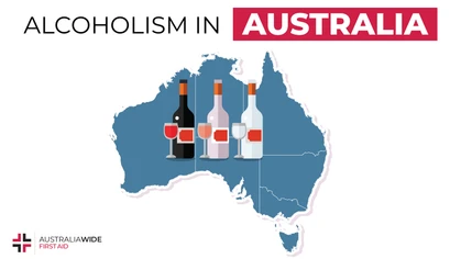 Infographic of Wine Bottles Superimposed on Australia