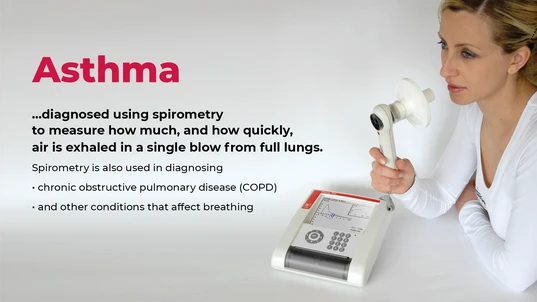 Desktop spirometry used to diagnose asthma and other breathing conditions