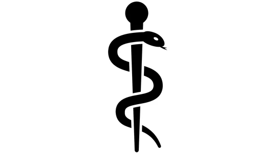 Rod of Asclepius is a serpent-entwined rod